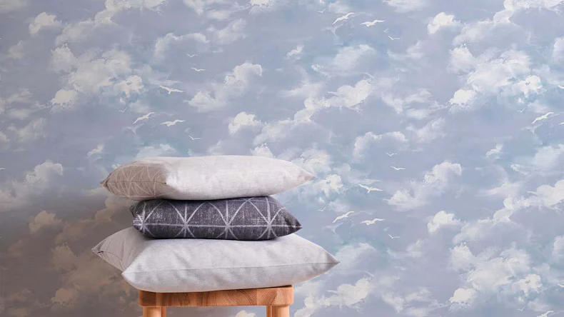 Vinyltapete blau Modern Blumen & Natur Il Decoro 414