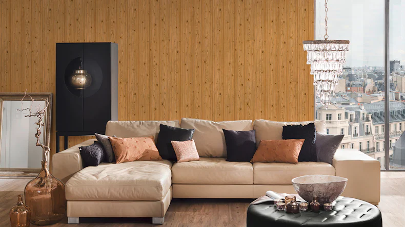 Papier peint Il Decoro A.S. Création wood wall brown 924