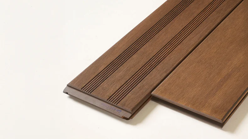 planeo Terrasse en bois - bambou chêne blanc 20 x 140 x 2200mm lisse/français