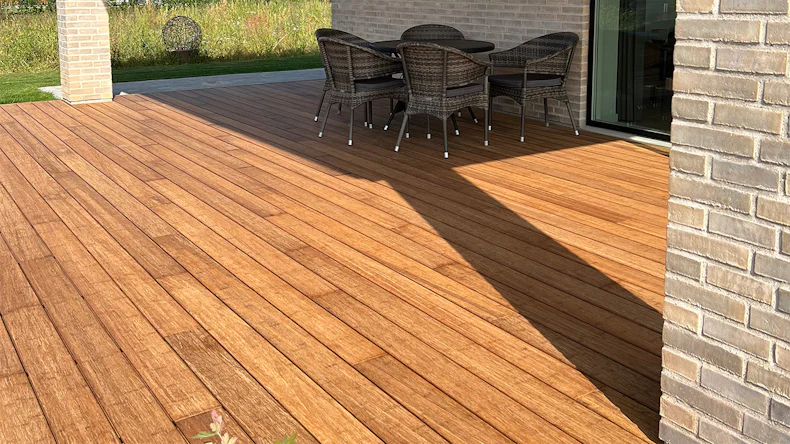 planeo terrasse en bois - bambou sable 20 x 140 x 2200mm lisse/français