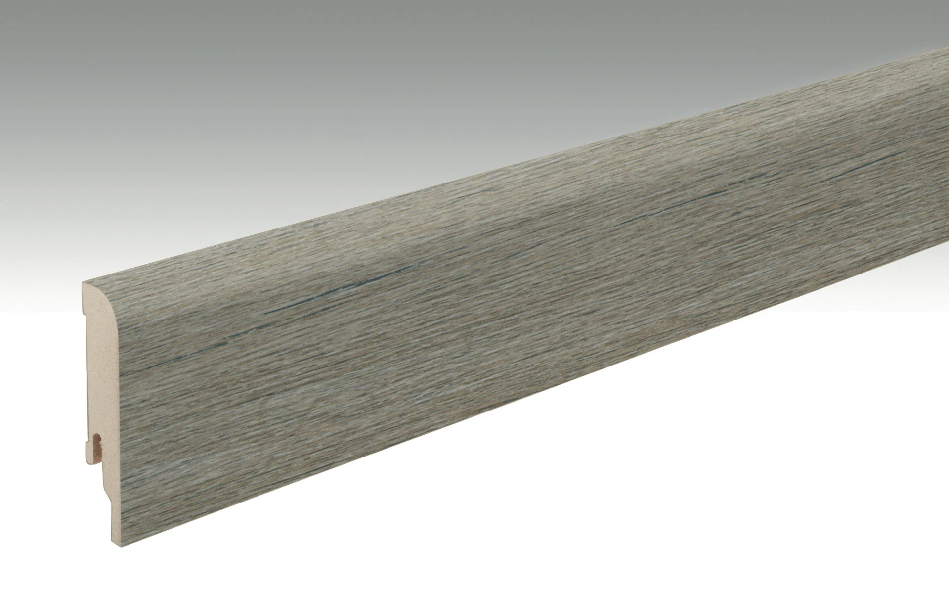 MEISTER Sockelleisten Fußleisten Altholzeiche lehmgrau 6986 - 2380 x 80 x 16 mm