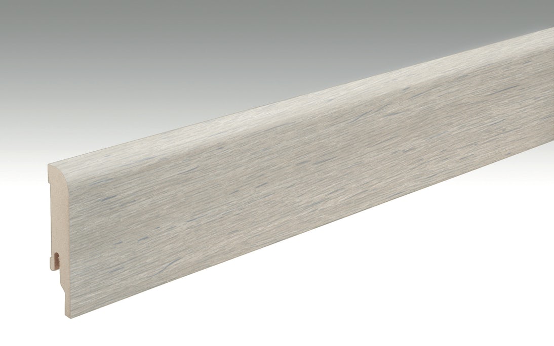 MEISTER Sockelleisten Fußleisten Eiche arcticweiß 6995 - 2380 x 80 x 16 mm
