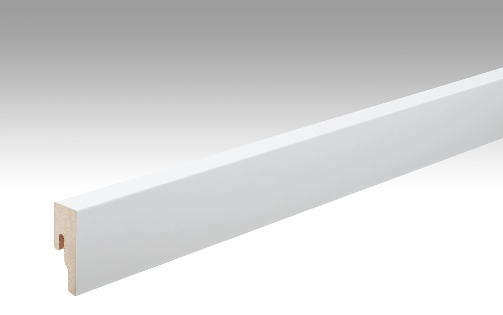 MEISTER Sockelleisten Fußleisten Uni weiß glänzend DF 324 - 2380 x 50 x 18 mm (200015-2380-00324)