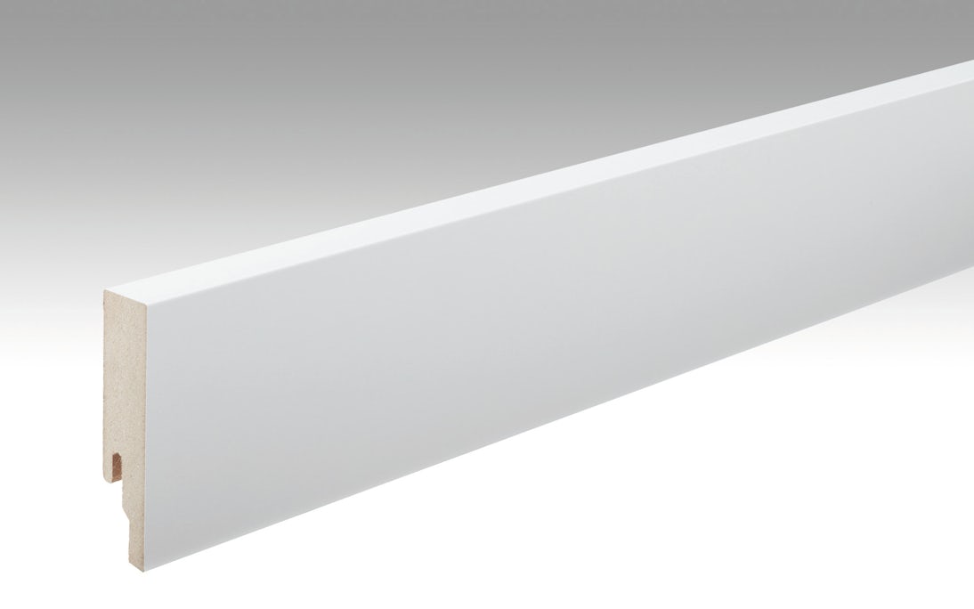 MEISTER Sockelleisten Fußleisten Weiß streichfähig DF 2222 - 2380 x 80 x 18 mm (200016-2380-02222)