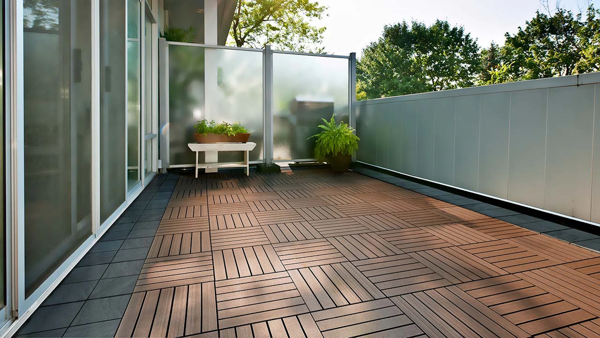 planeo click tile Thermo ash - 6 grooved slats