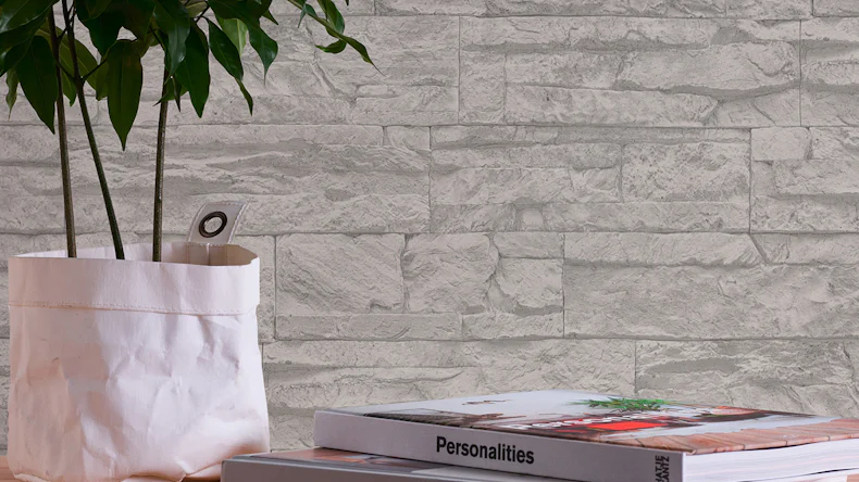 Carta da parati in vinile Best of Wood'n Stone 2a edizione A.S. Création muro in pietra grigio bianco 116