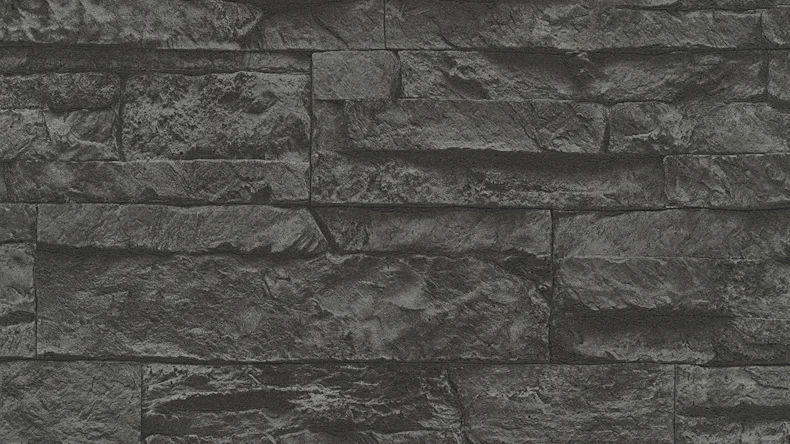 Carta da parati in vinile Best of Wood'n Stone 2a edizione A.S. Création muro di pietra grigio nero 123