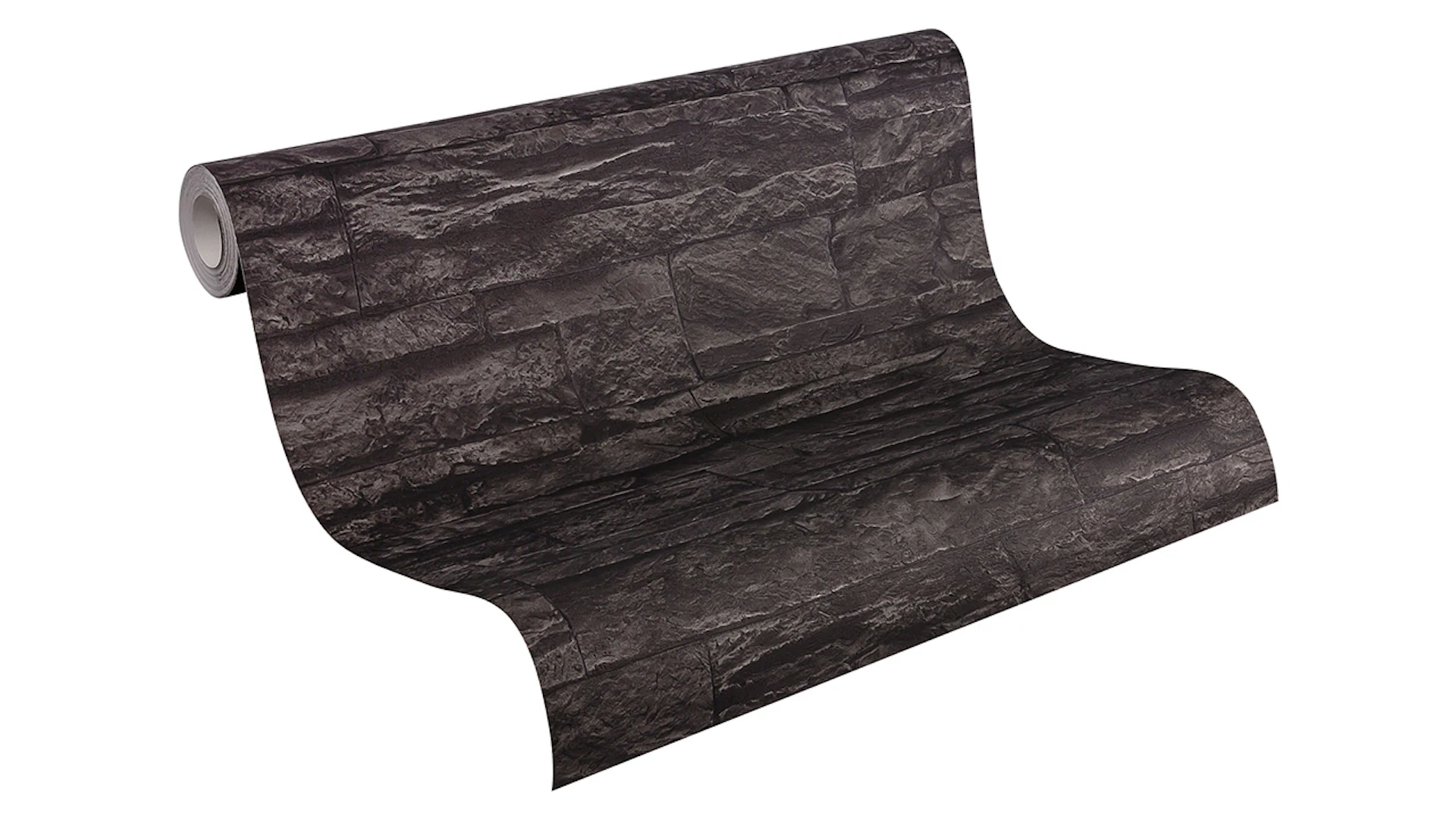 Papier peint vinyle Best of Wood`n Stone 2nd Edition A.S. Création stone wall grey black 123