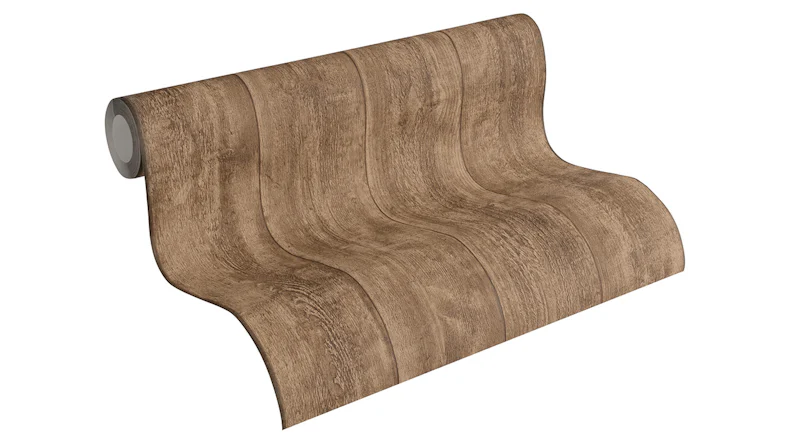 Carta da parati in vinile Best of Wood'n Stone 2a edizione A.S. Création muro in legno stile country marrone 823