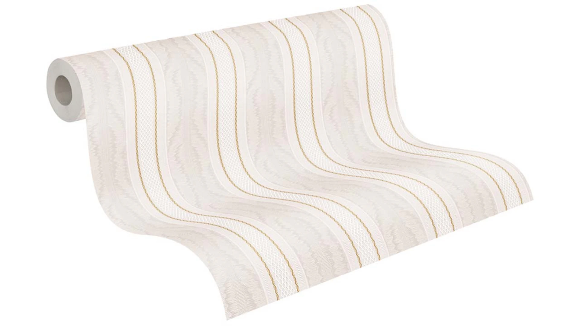 Paper-backing wallpaper single leaf stripes classic cream 133