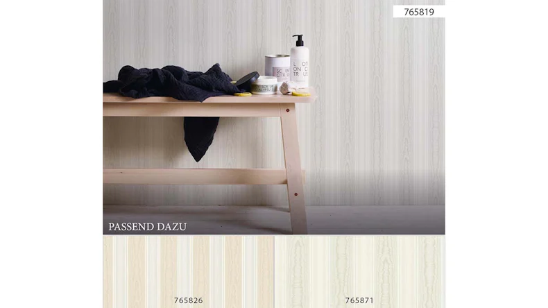 Papier peint en vinyle blanc à rayures rétro classiques Concerto 3 819