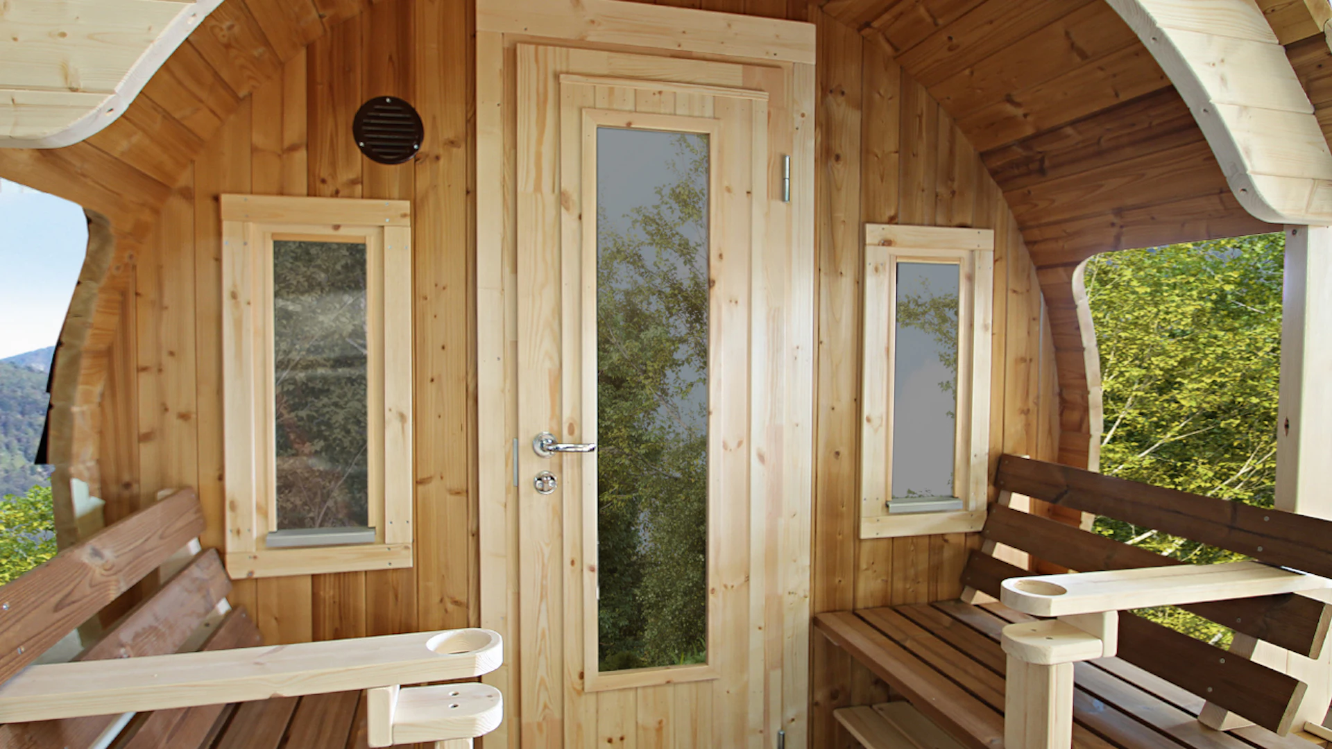 Fenêtre unique ISO (2 pcs.) pour la paroi avant du sauna Finja/Svenja