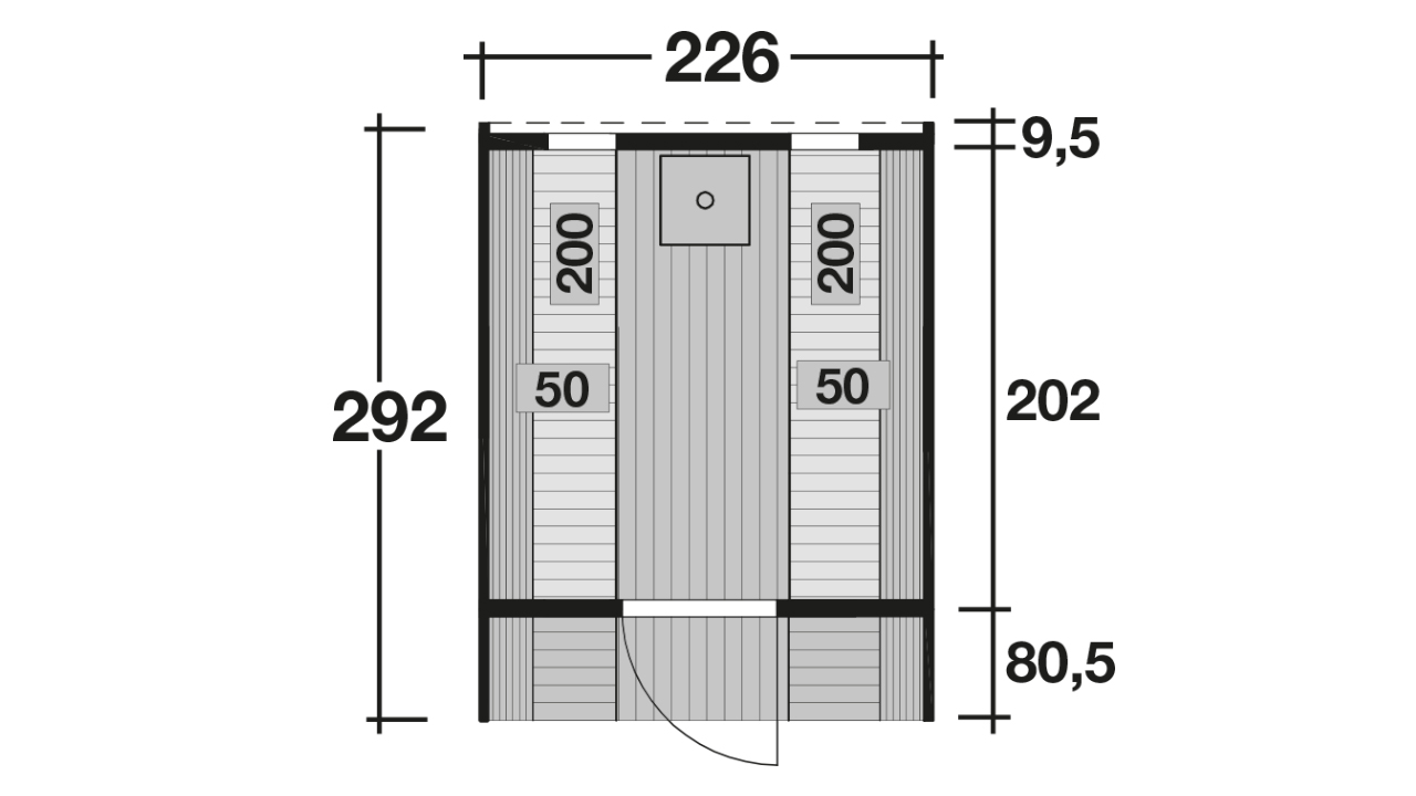 planeo Saunafass Premium Finja 1 Thermoholz Bausatz