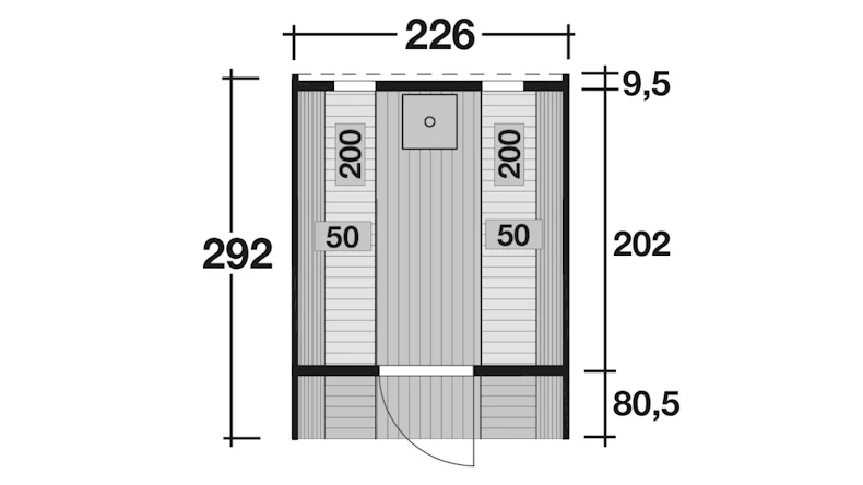 planeo Saunafass Premium Finja 1 Thermoholz Bausatz
