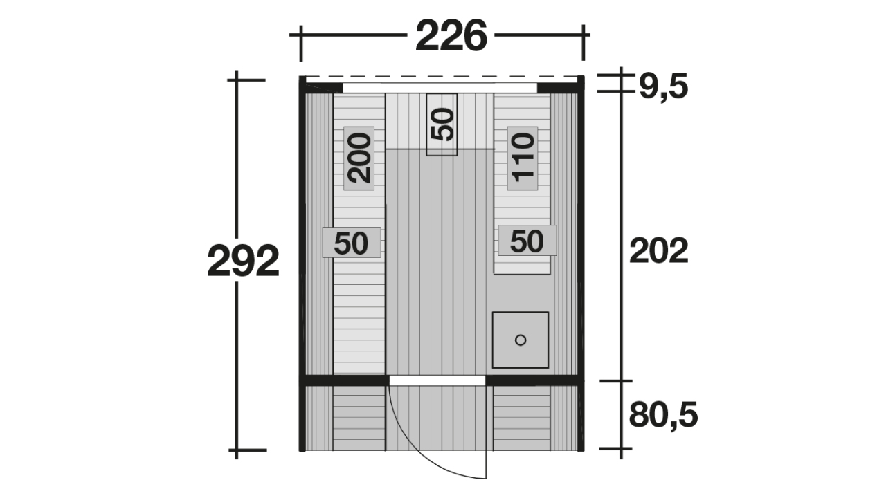 planeo Saunafass Premium Finja 2 Thermoholz Bausatz