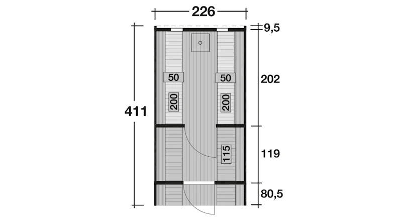 planeo Saunafass Premium Svenja 1 Bausatz naturbelassen