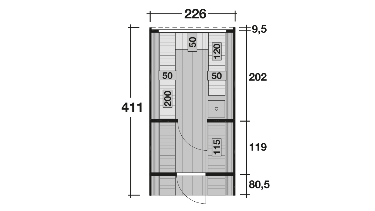planeo Saunafass Premium Svenja 2 montiert naturbelassen