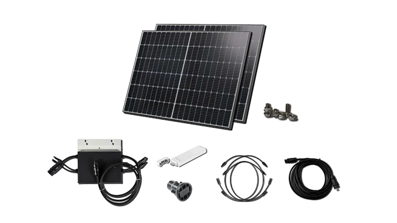 planeo Balkonkraftwerk 820W mit Wechselrichter 600W - Ohne Montageset