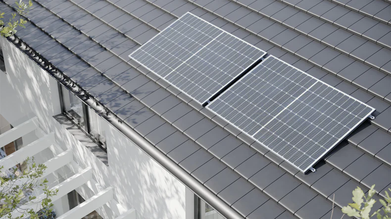 planeo Balkonkraftwerk 820W mit Wechselrichter 800W mit Speicher - inkl. Montageset für Schrägdachmontage