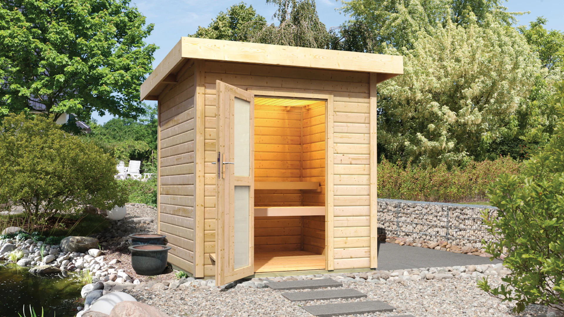 planeo abri sauna Basic Lenja finition naturelle