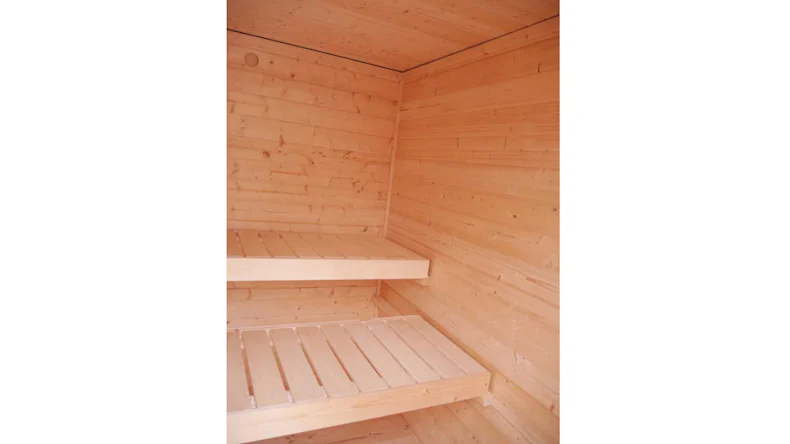 planeo Saunahaus Basic Lenja 40 naturbelassen mit Ofen + interner Steuerung