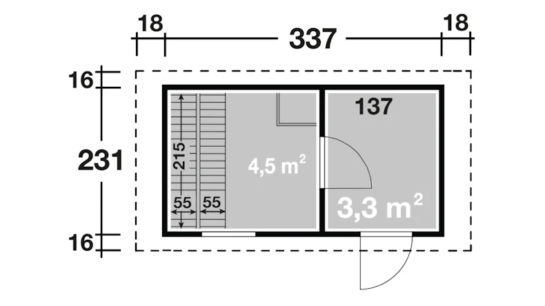 planeo Saunahaus Basic Melina 40 naturbelassen