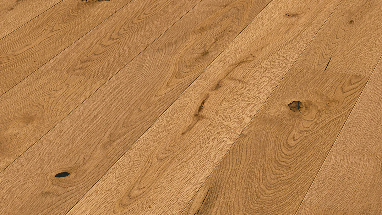 planeo engineered wood - oak golden brown rustic brushed matt lacquer finish