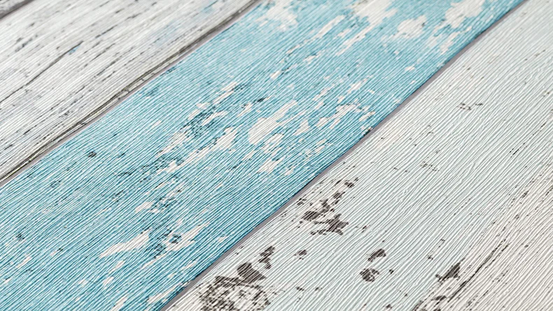 Carta da parati in vinile Best of Wood'n Stone 2a edizione A.S. Création in stile rustico in legno, parete in legno blu verde bianco 077