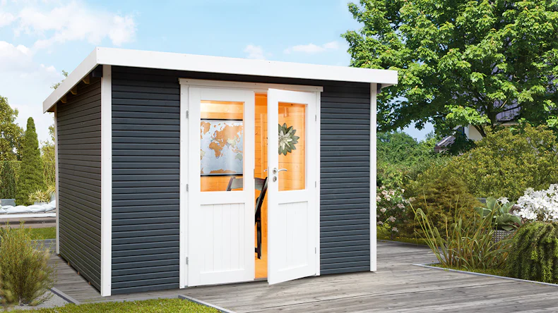 planeo abri de jardin - Maison système Pulti Softline 3024 Anthracite