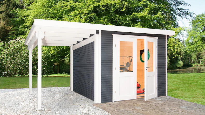 planeo Gartenhaus - Systemhaus Pulti Softline mit Seitendach 1,5m