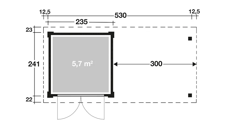 planeo abri de jardin - Maison système Pulti Softline 2424 anthracite avec SD 300
