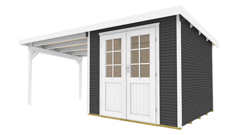 planeo abri de jardin - Maison système Pulti Softline 2424 anthracite avec SD 300