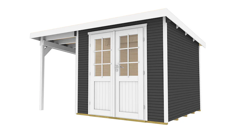 planeo abri de jardin - Maison système Pulti Softline 3024 anthracite avec SD 300