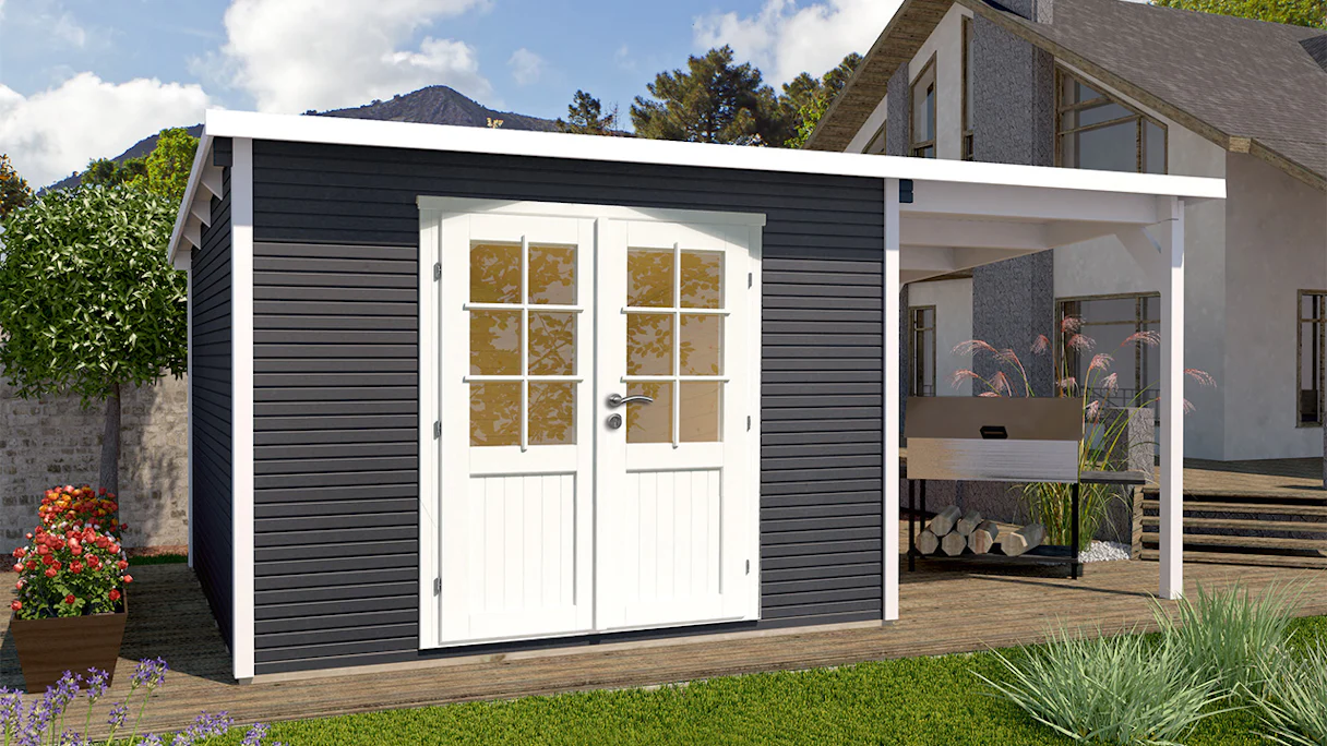 planeo summer house - system house Pulti Softline with side roof 3m