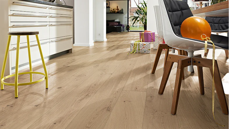 MEISTER Lindura-Holzboden HD 400 - 08935 Eiche lebhaft creme ultramattlackiert 2200 x 205 x 11 mm (500214-2200205-08935)