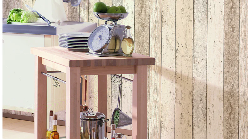 Carta da parati in vinile Best of Wood'n Stone 2a edizione A.S. Création muro in legno stile country beige marrone bianco 110