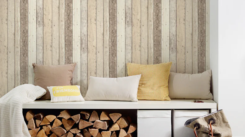 Carta da parati in vinile Best of Wood'n Stone 2a edizione A.S. Création muro in legno stile country beige marrone bianco 110