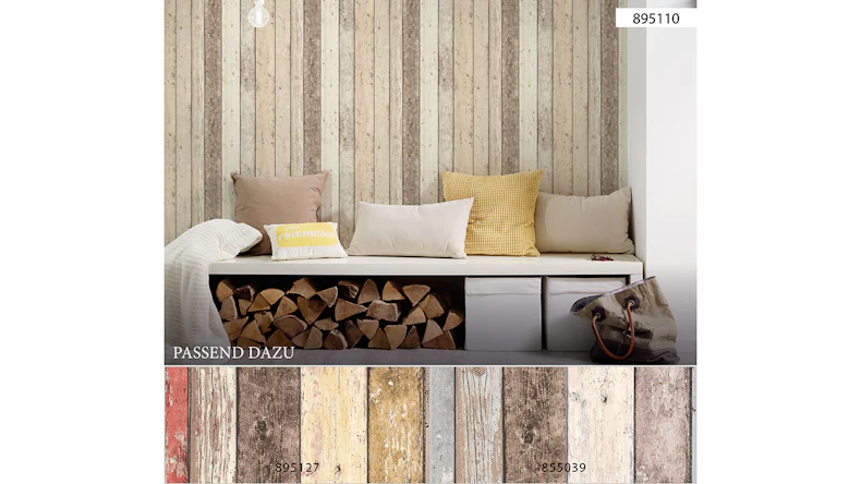 Carta da parati in vinile Best of Wood'n Stone 2a edizione A.S. Création muro in legno stile country beige marrone bianco 110
