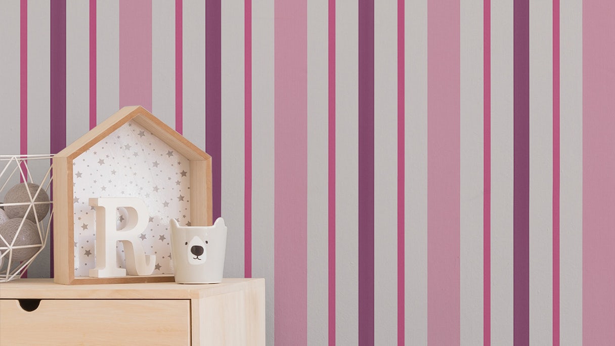 Papier peint Garçons & Filles 6 A.S. Création modern children wallpaper pink purple white 319