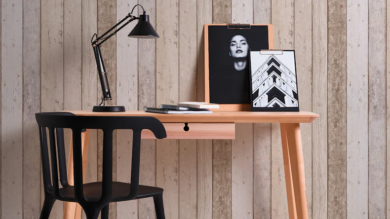 Papier peint Il Decoro A.S. Création country style mur en bois beige bleu brun 910