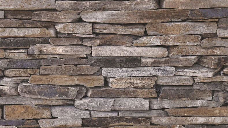 Carta da parati in vinile Best of Wood'n Stone 2a edizione A.S. Création muro in pietra stile country beige marrone giallo 217