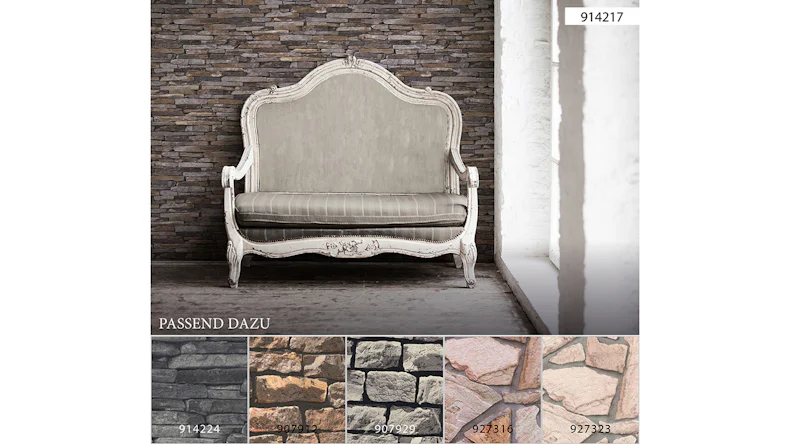 Carta da parati in vinile Best of Wood'n Stone 2a edizione A.S. Création muro in pietra stile country beige marrone giallo 217