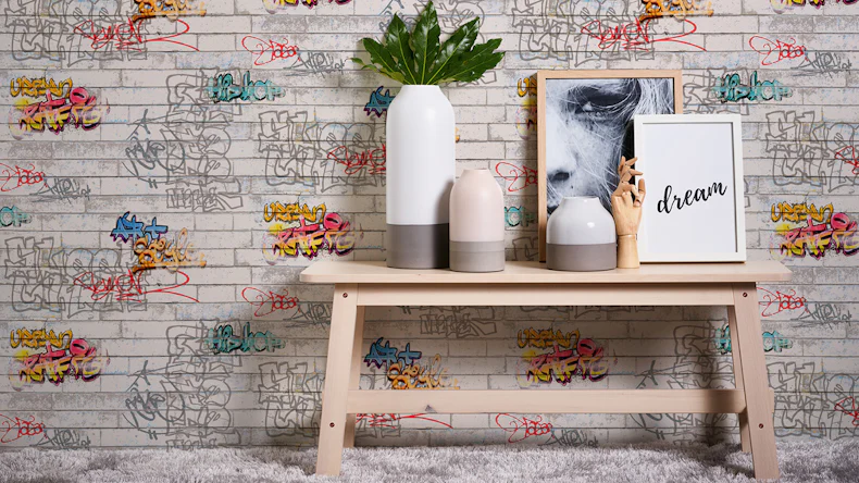 Carta da parati di carta Ragazzi & Ragazze 6 A.S. Création moderna per bambini carta da parati per bambini parete in pietra colorata bianca 611