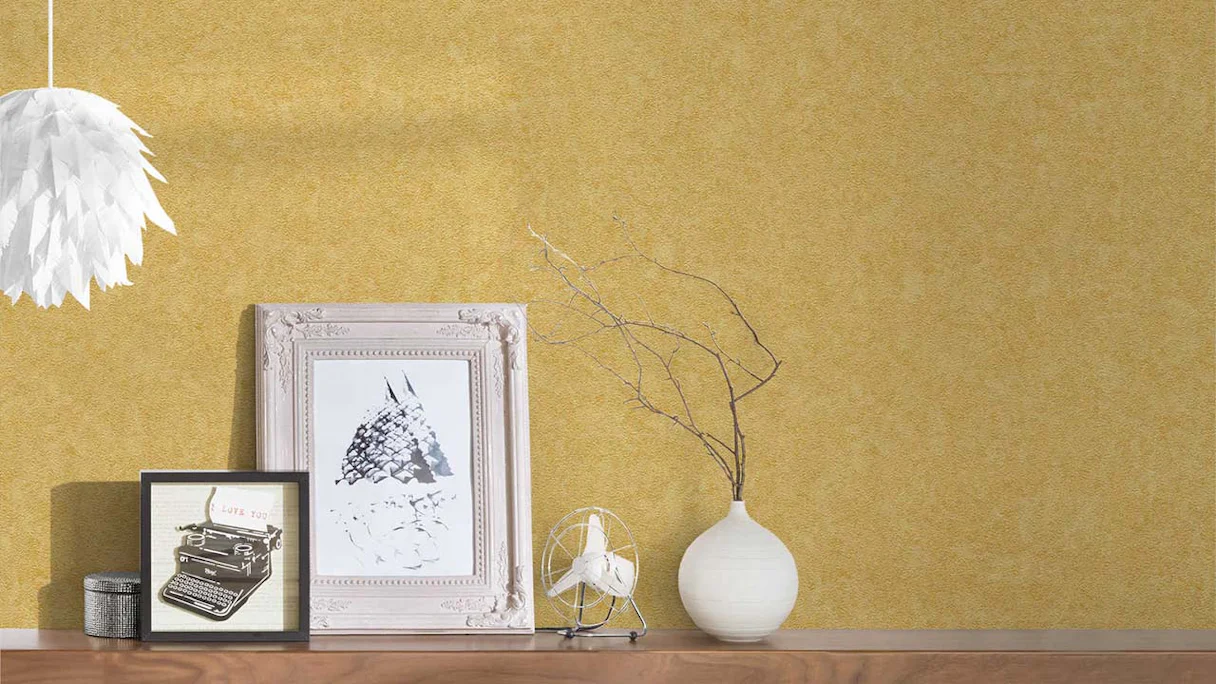 vinyl wallcovering textured wallpaper yellow modern uni Versace 4 823