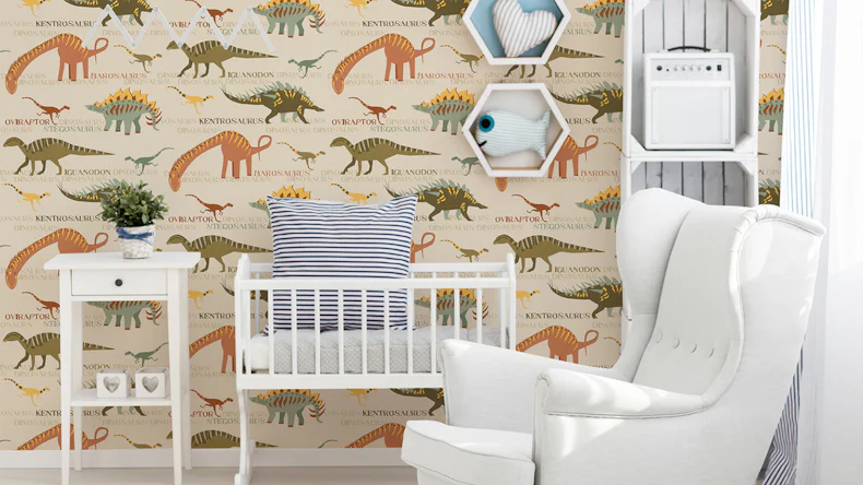 Papiertapete Boys & Girls 6 A.S. Création Kindertapete Dinos Beige Bunt 331