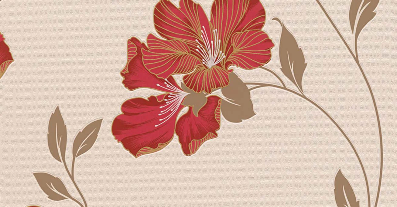 Profiltapete Atlanta Blumen & Natur Klassisch Rot 293