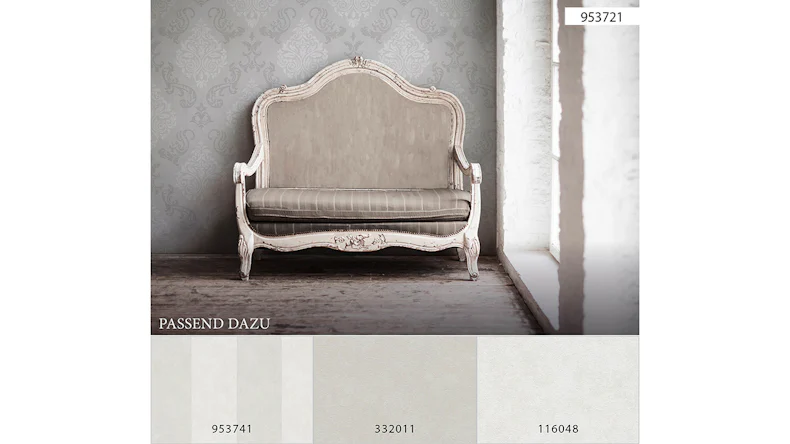 Carta da parati in vinile memoria 3 A.S. Création ornamenti beige crema metallizzato 721