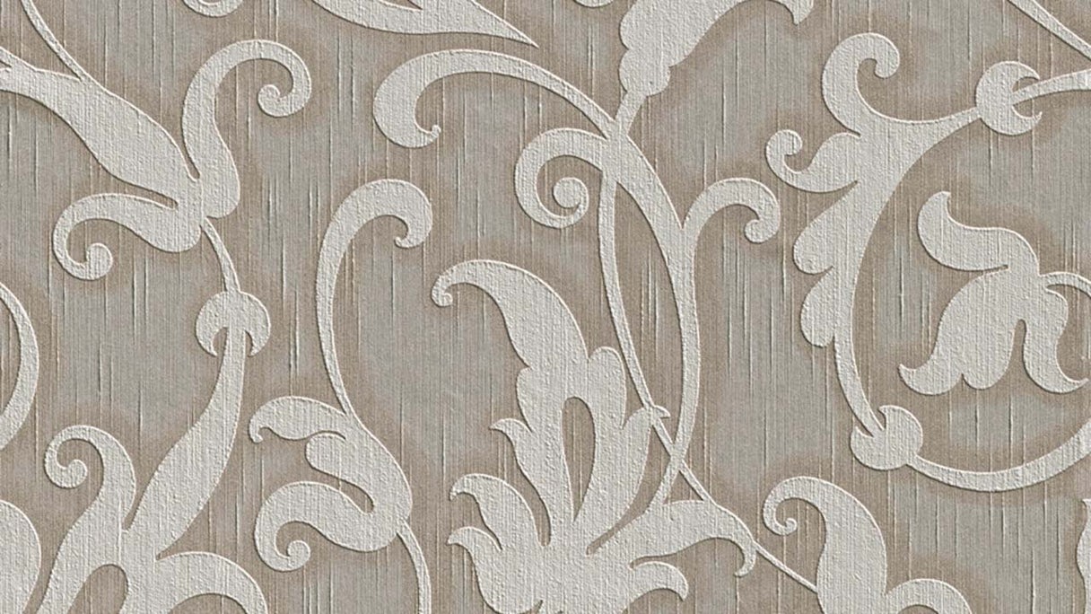 textile thread wallpaper grey vintage flowers & nature tessuto 906