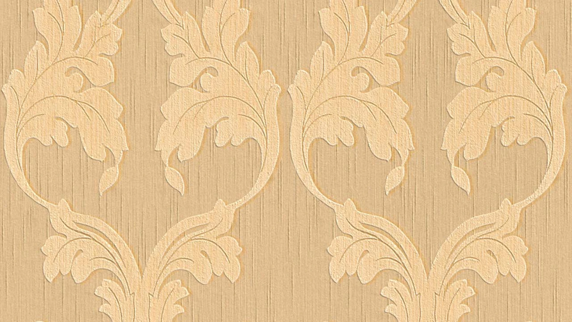Textile thread wallpaper orange vintage flowers & nature Tessuto 283