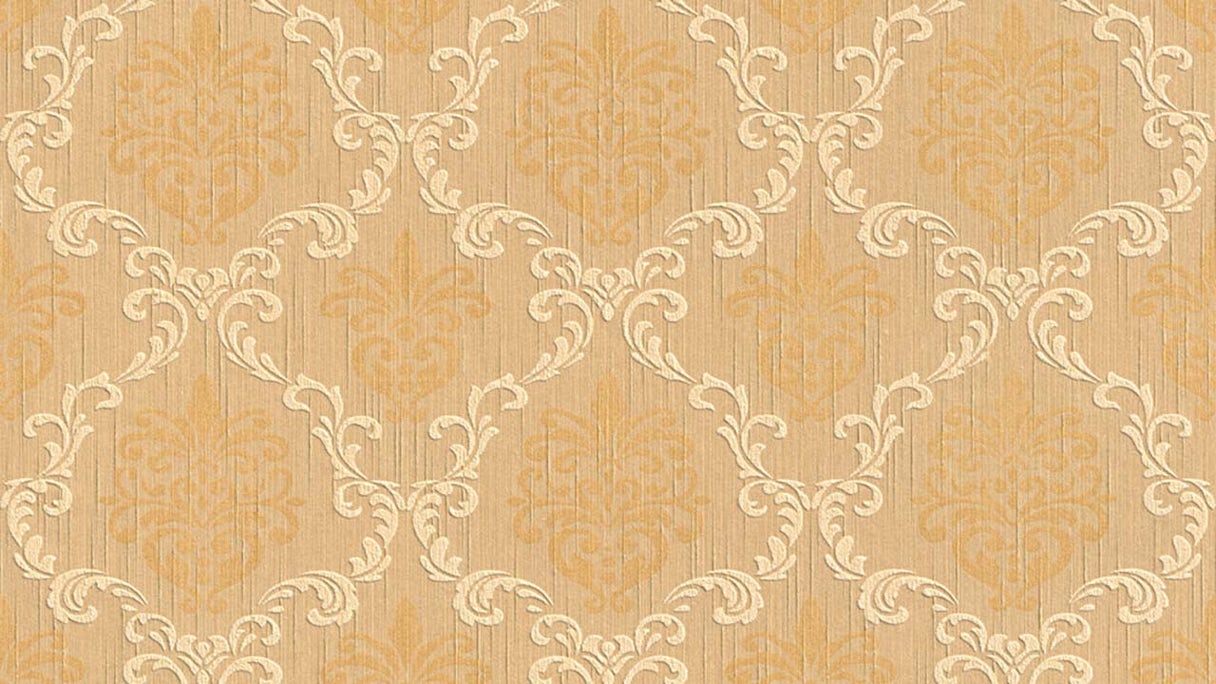 fil textile papier peint orange fleurs vintage & nature Tessuto 293